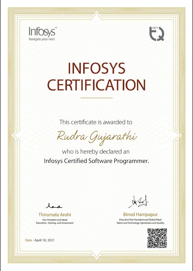 Infosys Certification